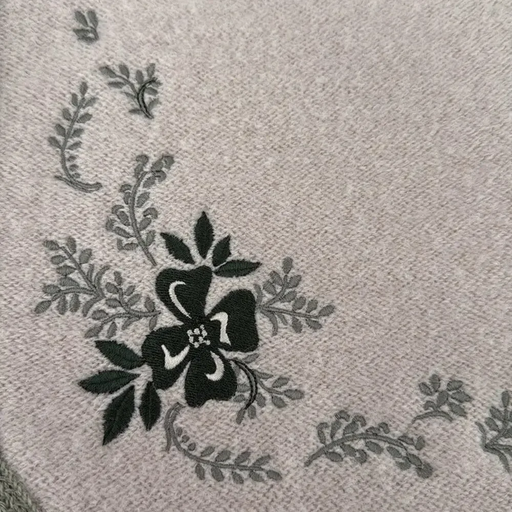 Cabela's Oatmeal/Green Wool Zip Up Sweater Vest Size L - Picture 5 of 6